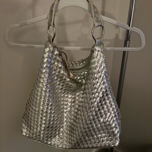 Silver Woven Women's Bag